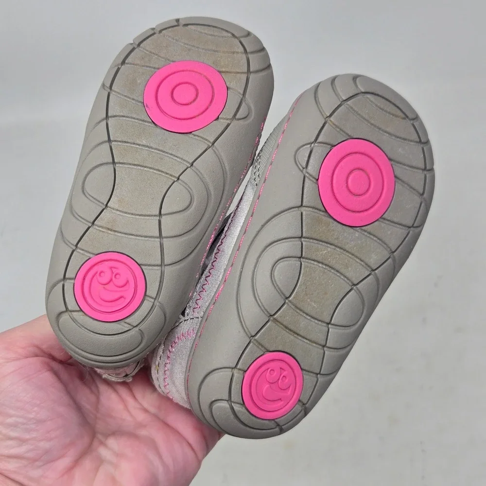 Surprize by Stride Rite Arliss Toddler Girls Silver Pink Fur Boots SZ059 Size 5